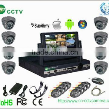 8ch security camera dvr kit intergrated 7" LCD monitor (GRT-D7008MHK2-3SH)