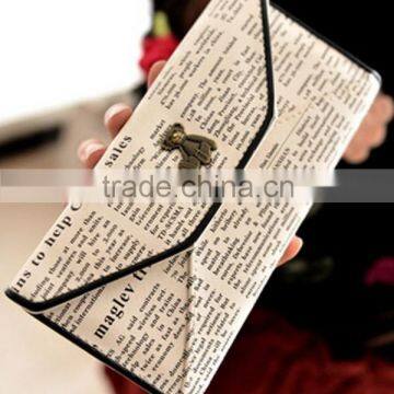 Imitation brand words print soft purse bags new pattern magazine cover message clutch bags