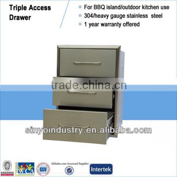 18in storage triple access drawer for bbq island