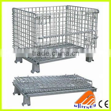 iron folding wire mesh box,square wire mesh storage box,heavy iron box