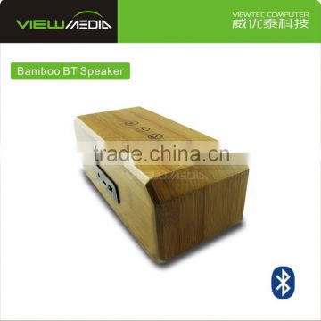 Long range csr 3d dsp music touch sensitive mini 5w Bamboo BT speaker wood