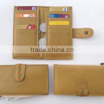 Women's genuine Leather Purses, Card Holder Wallets with Fine Embroidery