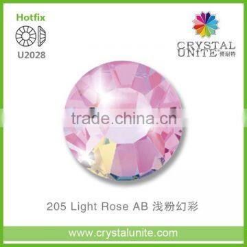 U2028 AB Optimal Hot Fix Rhinestone Light Rose, flat back stone