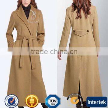 Women 100% Cashmere Winter Long Style Coat With Belt