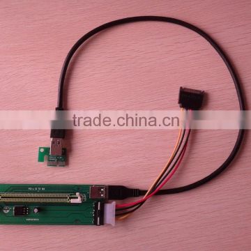 PCI-E 1x to 16x mining machine enhanced extender riser adapter card with power cable Sata cable