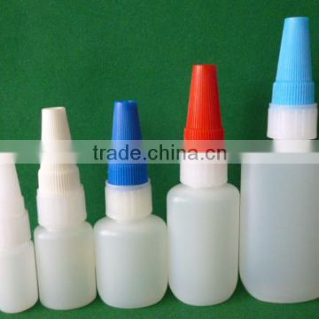 20g HDPE empty plastic super glue bottle,instant glue bottle with metal pin cap