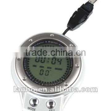 6 In1 Multifunction digital Compass thermometer time Barometer Altimeter Outdoor