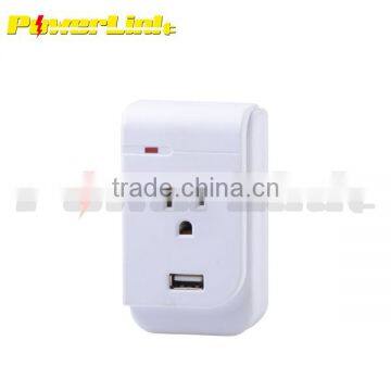 H50007 1 Outlet Surge Wall Tap Protector w/ 1 USB Ports for Smart Phones iPhones iPad