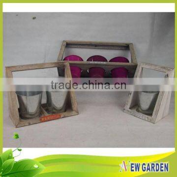 Unique Beautiful Metal Flower Planter,Wood Clay Pot stand for Sale