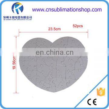 Heart Sublimation Jigsaw Puzzle by Flat Heat Press Machine DIY Transfer Crafts 52pcs