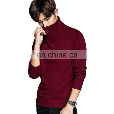 men's v-neck pullover bottoming sweater knitted sweater business men's clothing Solid color long-sleeved turtleneck sweater