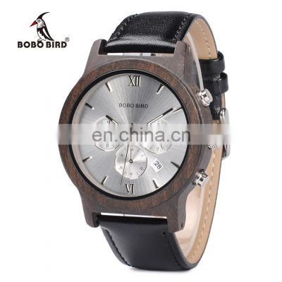 Alibaba Online Shopping BOBO BIRD Hot Sale Quartz Wood Watch Chronograph Wooden Watches for Men LOGO