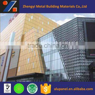 China manufacturer skyscraper curtain wall triangle aluminum cladding panel