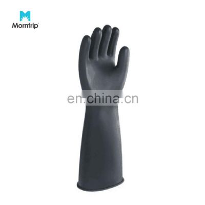 Good Quality Abrasion Resistant Black Heavy Duty Natural Latex Rubber Gloves For Industry Protection