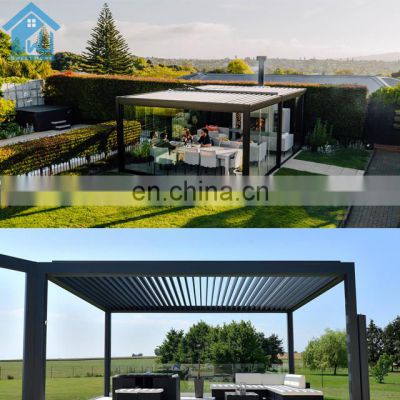 Waterproof Aluminum Pavilion Aluminum Gazebo Garden With Remote Control gazebo aluminum pergola