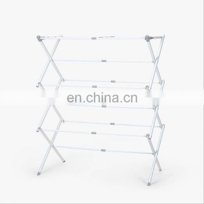 Manufacturer supply Stainless steel folding drying rack Household drying articles Multifunctional three-layer drying rack