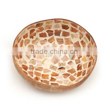High quality best selling eco friendly mother of pearl inlay coconut bowl from Viet Nam