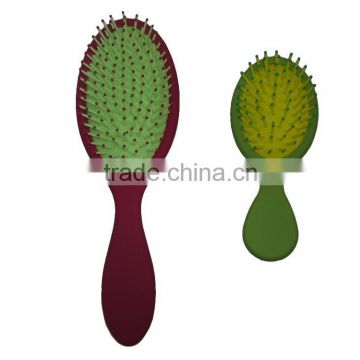 2015 Hot sale rubber plastic bristle hair brush set