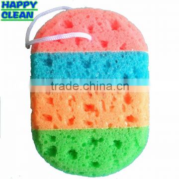 Colorful Oval Shaped Shower Sponge For Bodycare
