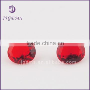 Wholesale Fashion synthetic oval shape red faceted glass gems
