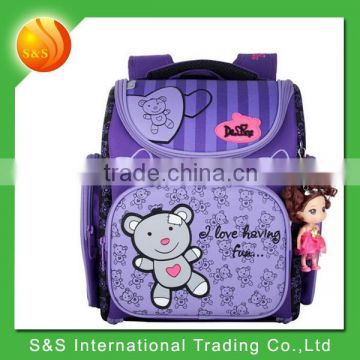 Lovely bear folding bag for primary girl students school bag backpack