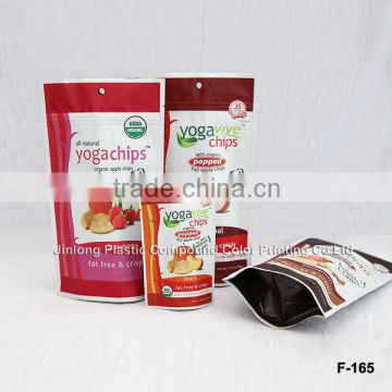 stand up chip packaging bag with zipper
