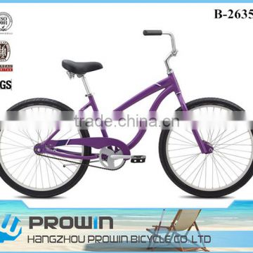 2016 purple color 26" single speed beach cruiser bike/ladies cruiser bike for sale (PW-B26355)