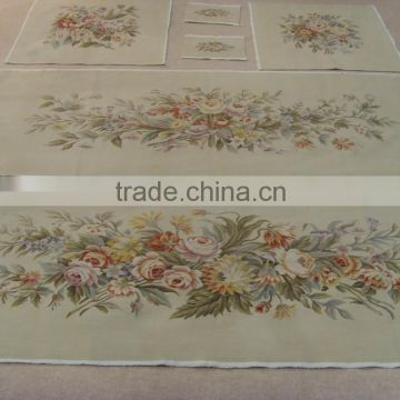 Hand-woven french style New Zealand wool made Aubusson sofa cover