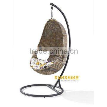 PE rattan birdcage hanging chair for outdoor FCO-S003