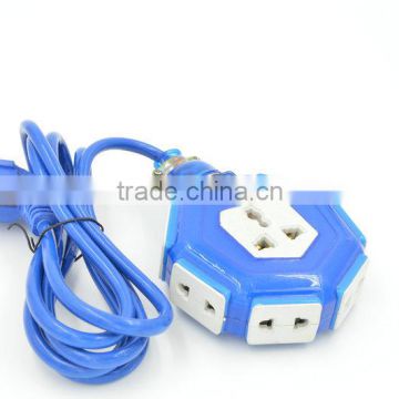 3 pin and 2 pin with 7ways roundness design multi electric power extension socket
