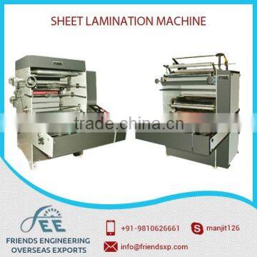 Durable and Fast Operating Sheet Lamination Machine at Best Rate