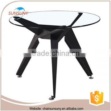 China gold supplier product glass round dining table