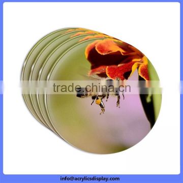 China gold manufacturer competitive acrylic coaster with napkin holder