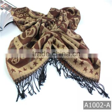 A1002 Polyster long hot selling woven pashmina scarf