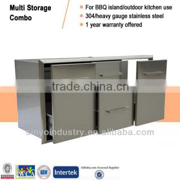 Multi storage drawer combo for BBQ island