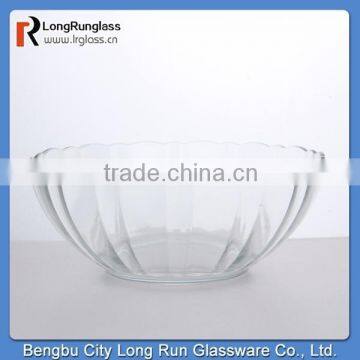 LongRun elegant charming clear vertical stripes glass fruit plate