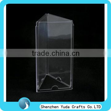 Triangle clear table poster sign holder display hot selling acrylic poster holder