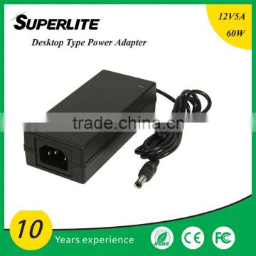 Switching Power Adapter 12 Volt 5 Amps 60 Watts Desktop type