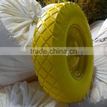 top quality competitive price 16 inch 4.00-8 PU foam flat free wheel