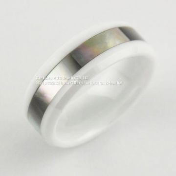 Customizable White Zirconia Ceramic Jewelry Couple Ring For Wedding