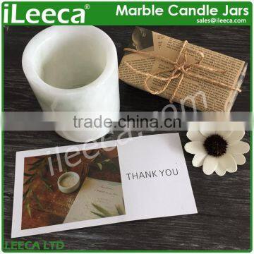 Hot Sale Round White Marble Candle Holders