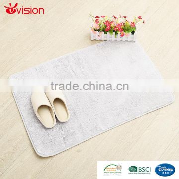 bsci factory uni grey solid color floor door mat,oeko certificate coral fleece material