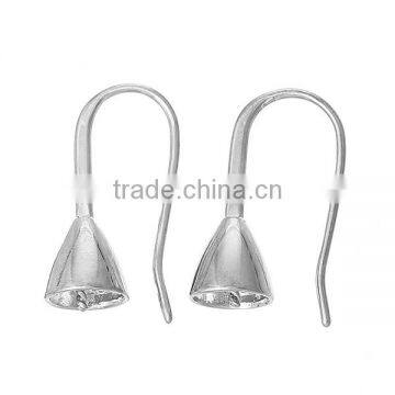 Copper Earring Hooks Table Lamp Silver Tone 22mm x 13mm
