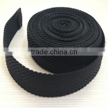 18 mm woven twill bias binding Black 100% polypropylene