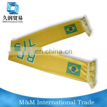 hot sale football soccer sport printed satin flag scarf fan scarf