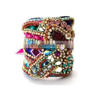 Aidocrystal Wholesale girls colorful diamond bangles rhinestone bridal bracelets