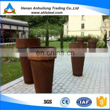 corten steel hortpark cone flower pot for decoration