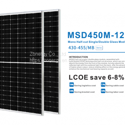 Zonergy 450w perc Solar Panel Cells Energy Monocrystalline Mono Power Oem Price