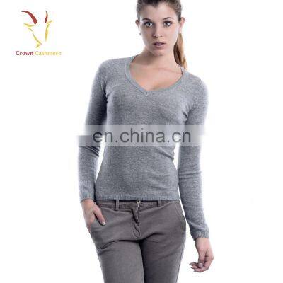 Solid Color Fashion Knitted Women Pullover Sweater Jumper