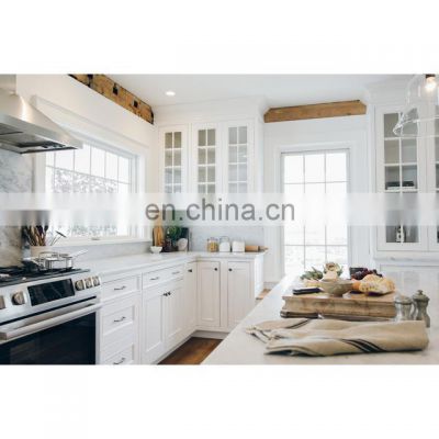 White Modern Modular Designs Melamine MDF Solid Wood Kitchen Cabinet